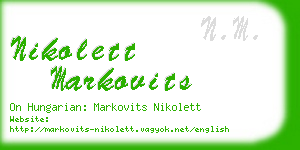nikolett markovits business card